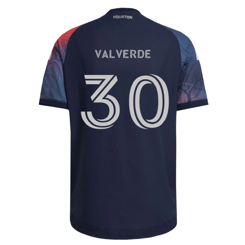 Danxen Dětské Jefferson Valverde #30 Tmavě Modrá Bílá Oranžová Daleko Hráčské Dresy 2026/27 Dres