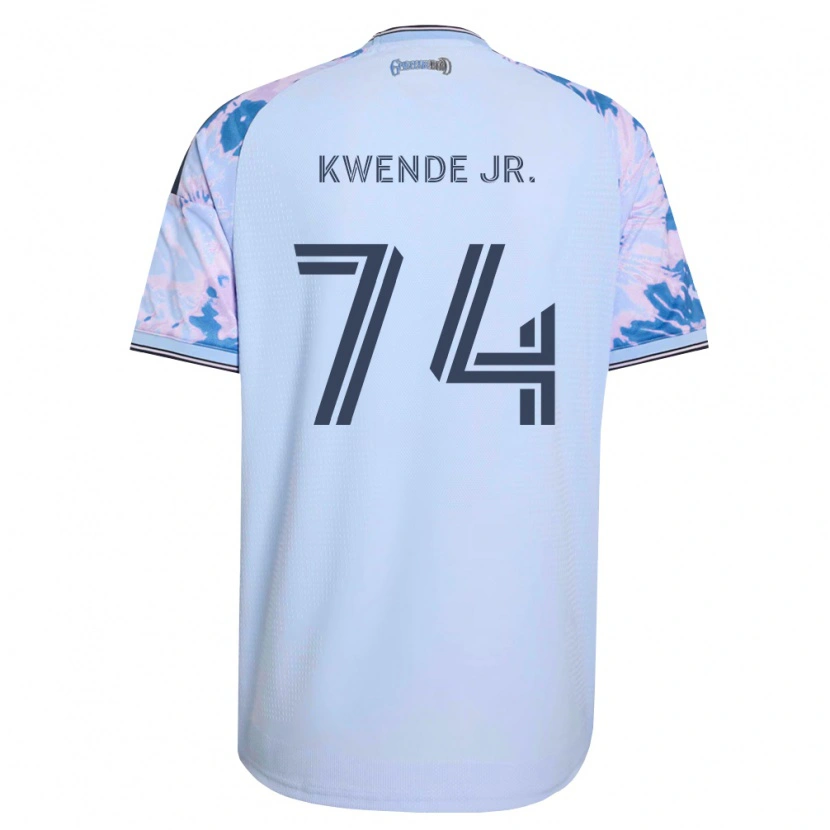 Danxen Dětské Martin Kwende Jr. #74 Královsky Modrá Bílá Černá Daleko Hráčské Dresy 2026/27 Dres