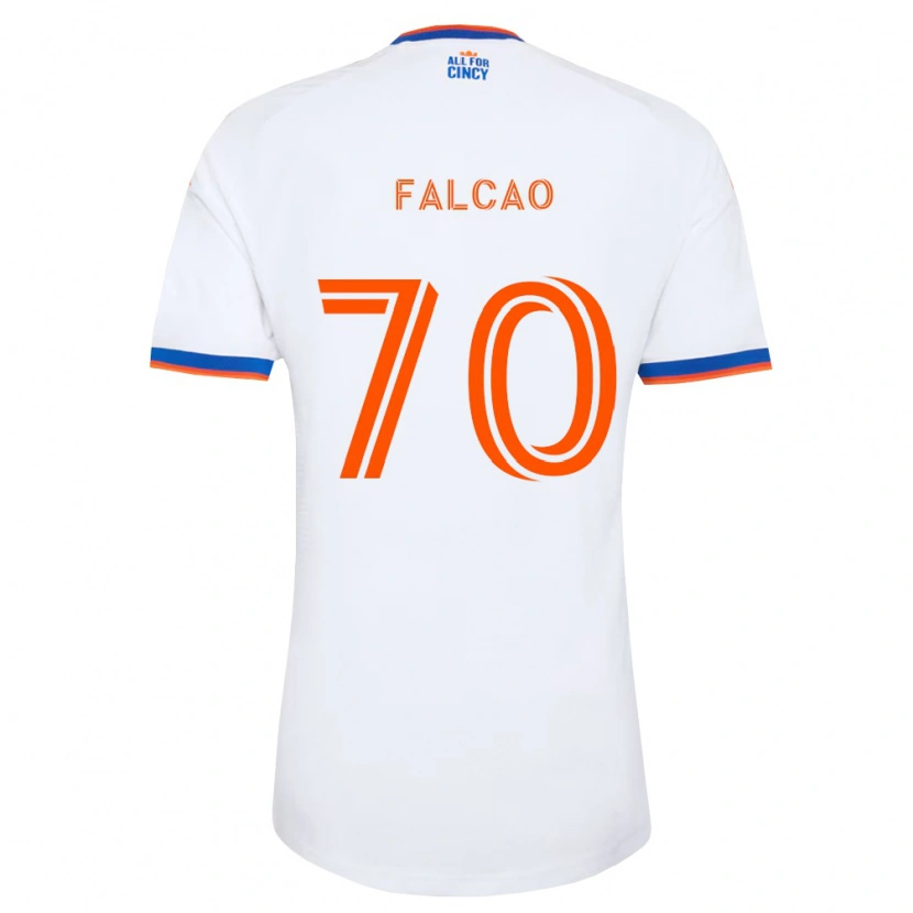 Danxen Dětské Kiano Falcao #70 Bílá Tmavě Modrá Oranžová Daleko Hráčské Dresy 2026/27 Dres