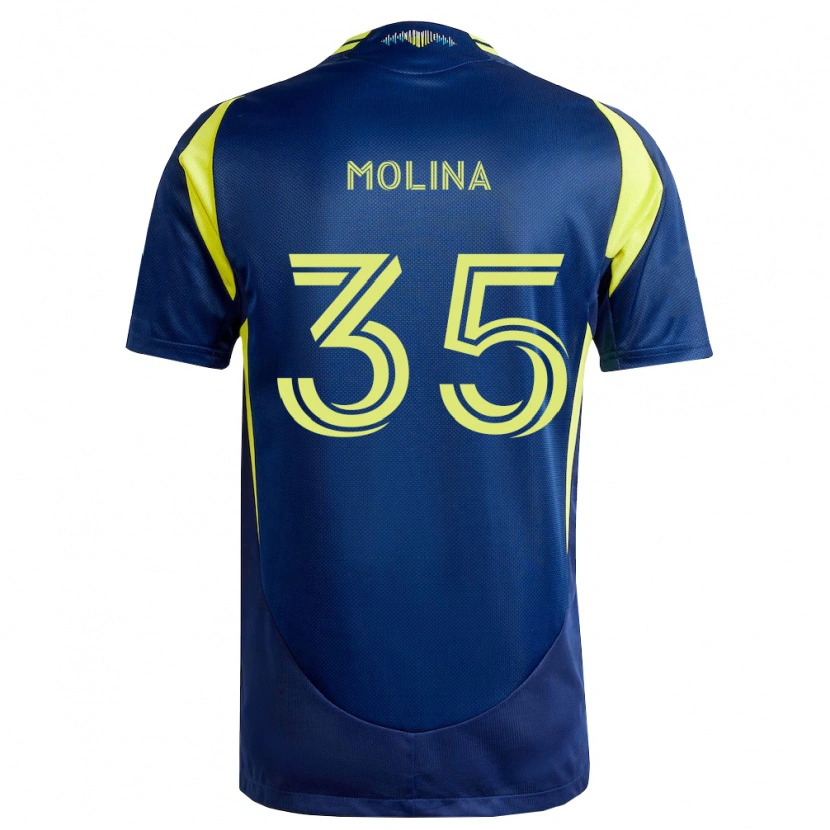 Danxen Dětské Malachi Molina #35 Žlutá Tmavě Modrá Daleko Hráčské Dresy 2026/27 Dres