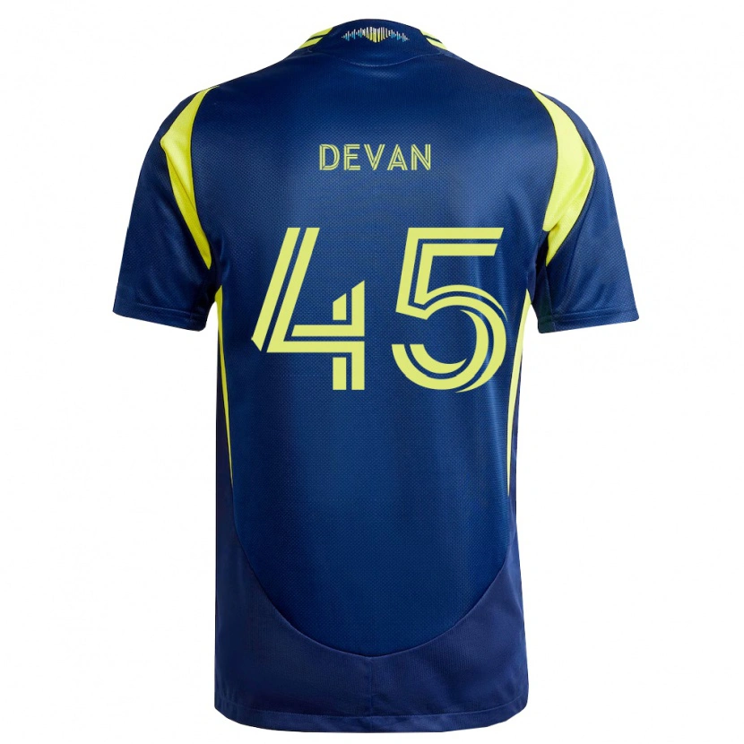 Danxen Dětské Liam Devan #45 Žlutá Tmavě Modrá Daleko Hráčské Dresy 2026/27 Dres