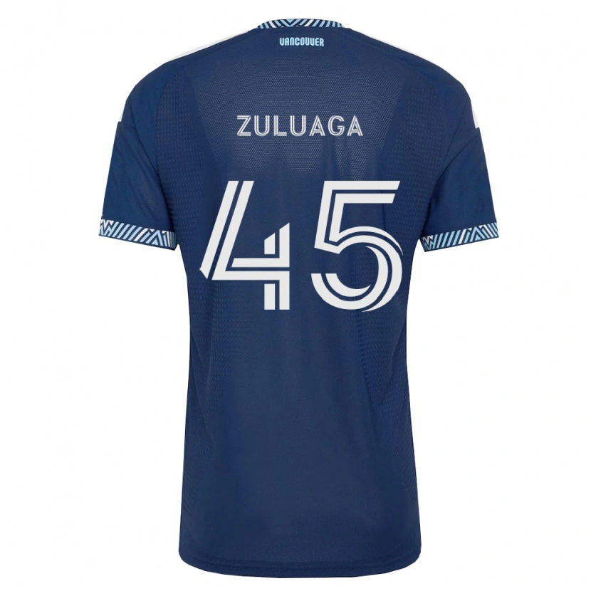 Danxen Dětské Yeider Zuluaga #45 Tmavě Modrá Bílá Daleko Hráčské Dresy 2026/27 Dres