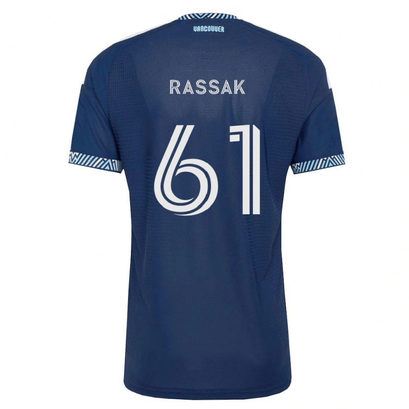 Danxen Dětské Carson Rassak #61 Tmavě Modrá Bílá Daleko Hráčské Dresy 2026/27 Dres