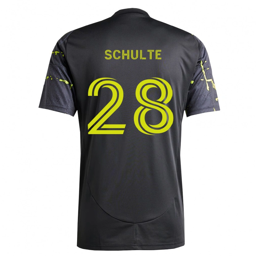 Danxen Dětské Patrick Schulte #28 Fluorescenční Žlutá Černá Daleko Hráčské Dresy 2026/27 Dres