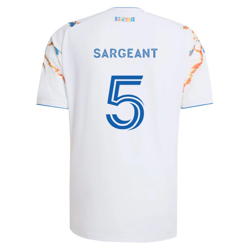 Danxen Dětské Kieran Sargeant #5 Bílá Oranžová Modrá Daleko Hráčské Dresy 2026/27 Dres