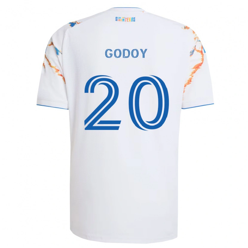 Danxen Dětské Aníbal Godoy #20 Bílá Oranžová Modrá Daleko Hráčské Dresy 2026/27 Dres