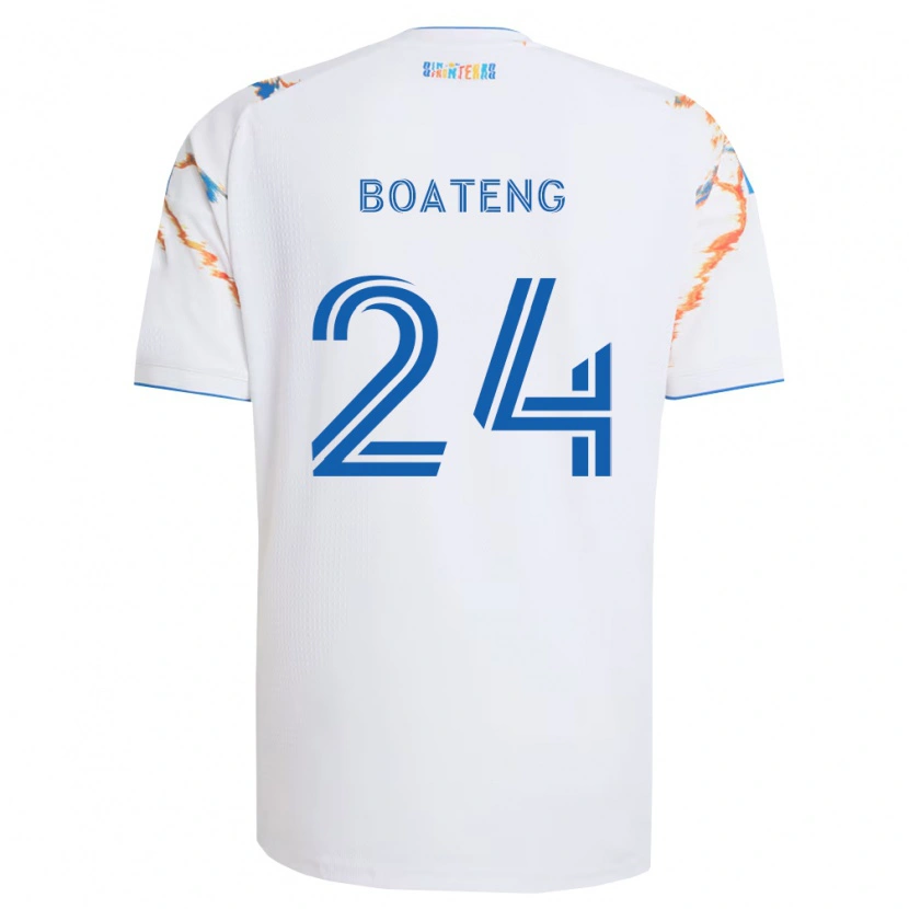 Danxen Dětské Emmanuel Boateng #24 Bílá Oranžová Modrá Daleko Hráčské Dresy 2026/27 Dres