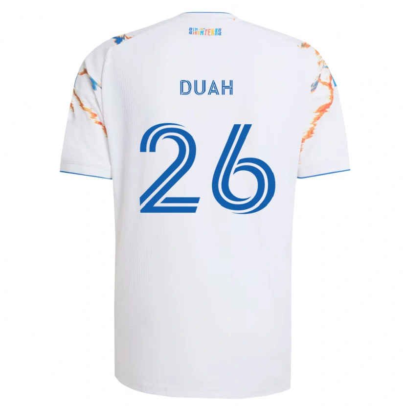 Danxen Dětské Manu Duah #26 Bílá Oranžová Modrá Daleko Hráčské Dresy 2026/27 Dres