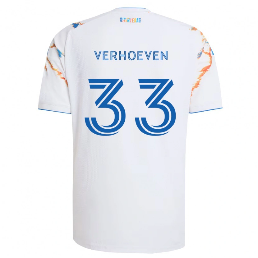 Danxen Dětské Oscar Verhoeven #33 Bílá Oranžová Modrá Daleko Hráčské Dresy 2026/27 Dres