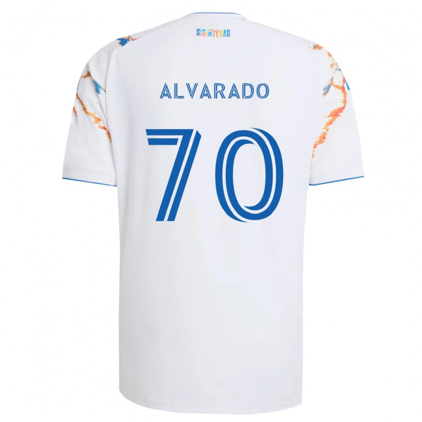 Danxen Dětské Alejandro Alvarado #70 Bílá Oranžová Modrá Daleko Hráčské Dresy 2026/27 Dres
