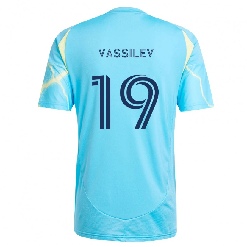 Danxen Dětské Indiana Vassilev #19 Světle Modrá Černá Světle Žlutá Daleko Hráčské Dresy 2026/27 Dres
