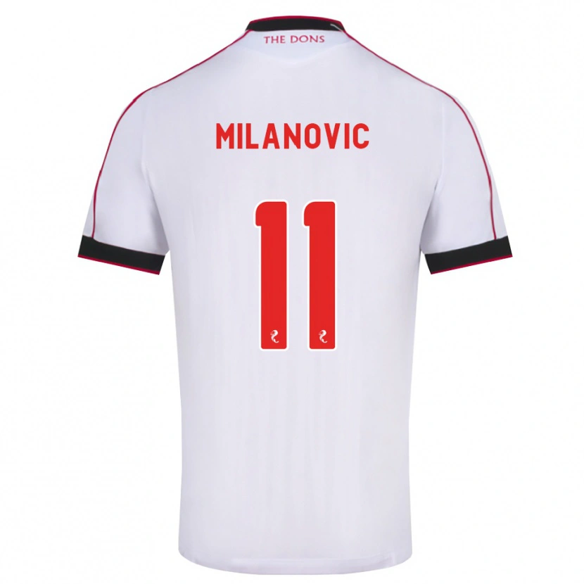 Danxen Dětské Nicolas Milanovic #11 Černá Červená Bílá Daleko Hráčské Dresy 2026/27 Dres