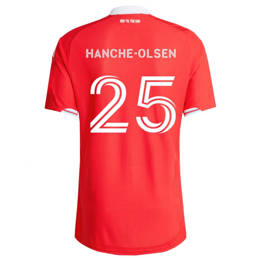 Danxen Dětské Andreas Hanche-Olsen #25 Červená Tmavě Modrá Bílá Domů Hráčské Dresy 2026/27 Dres