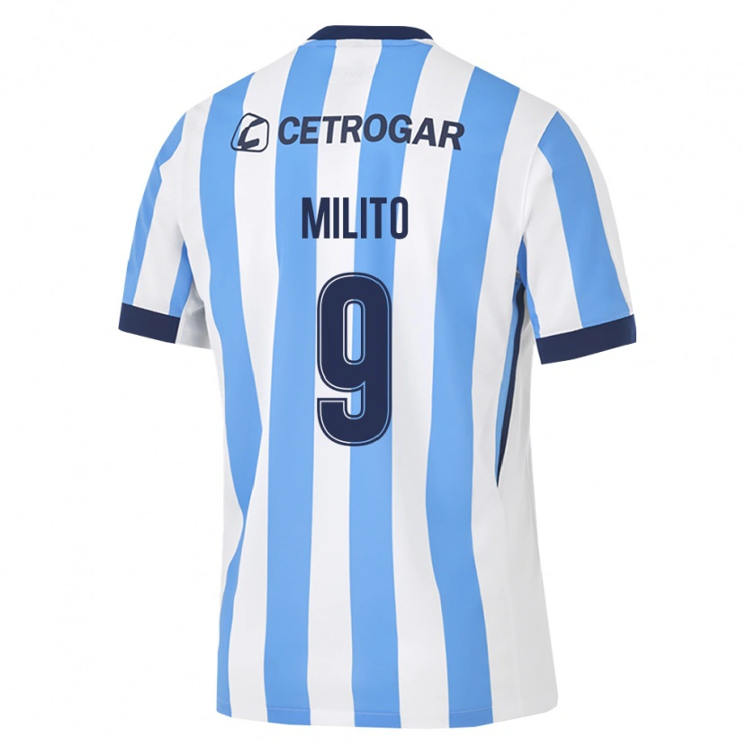 Danxen Pánské Leandro Milito #9 Světle Modrá Bílá Černá Domů Hráčské Dresy 2026/27 Dres