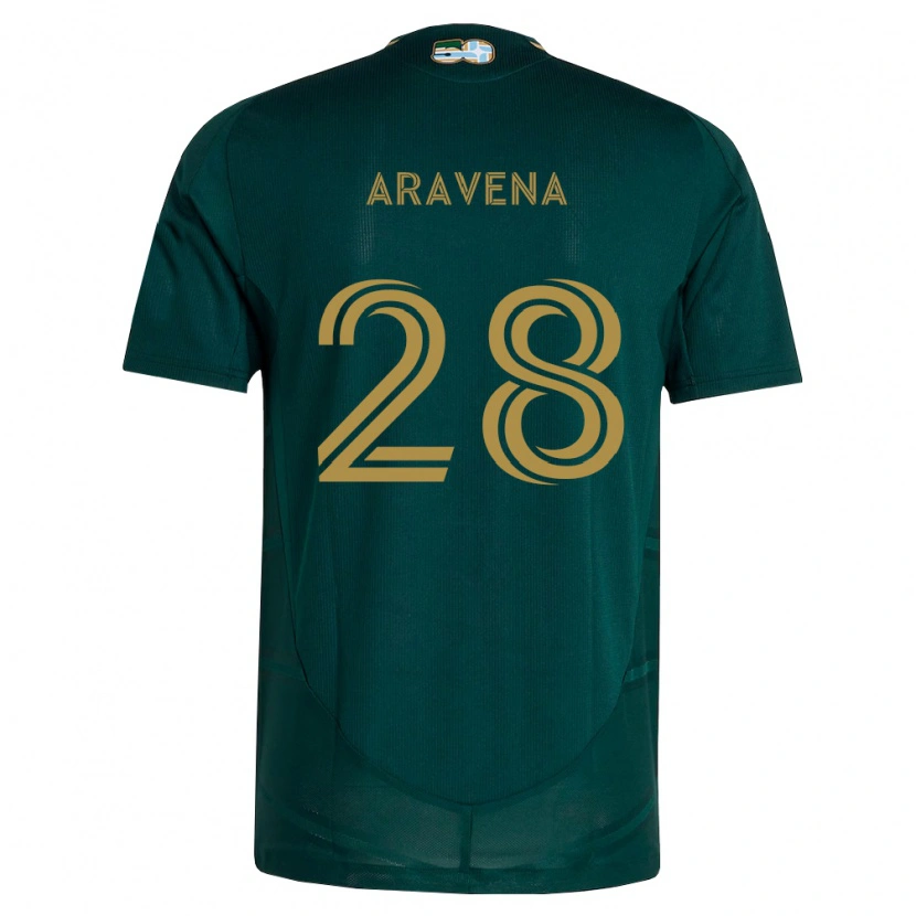 Danxen Pánské Alexander Aravena #28 Tmavě Zelená Hnědá Domů Hráčské Dresy 2026/27 Dres
