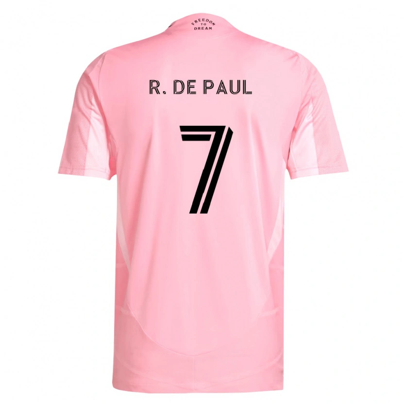Danxen Pánské Rodrigo De Paul #7 Růžová Černá Domů Hráčské Dresy 2026/27 Dres