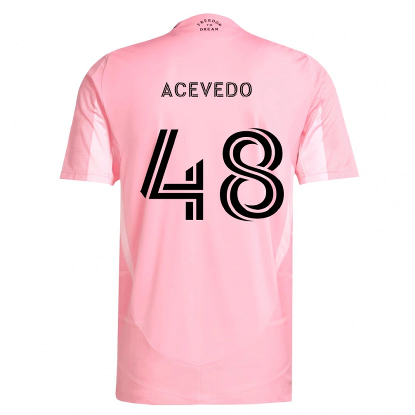 Danxen Pánské Matías Acevedo #48 Růžová Černá Domů Hráčské Dresy 2026/27 Dres
