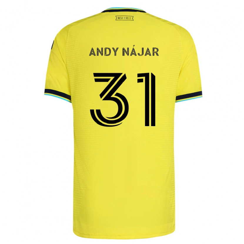 Danxen Pánské Andy Nájar #31 Jasně Žlutá Tmavě Modrá Domů Hráčské Dresy 2026/27 Dres