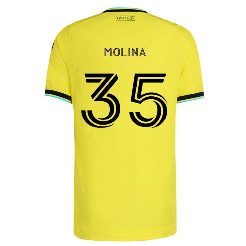 Danxen Pánské Malachi Molina #35 Jasně Žlutá Tmavě Modrá Domů Hráčské Dresy 2026/27 Dres