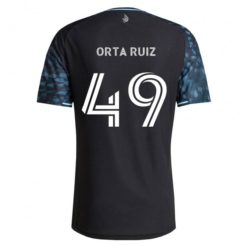Danxen Pánské Jose Orta Ruiz #49 Černá Bílá Domů Hráčské Dresy 2026/27 Dres