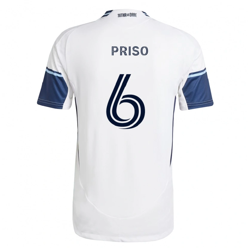 Danxen Pánské Ralph Priso #6 Bílá Královsky Modrá Domů Hráčské Dresy 2026/27 Dres