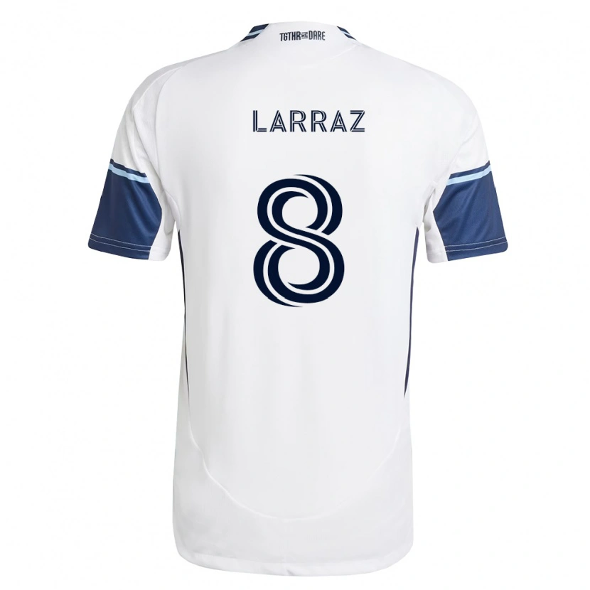 Danxen Pánské Oliver Larraz #8 Bílá Královsky Modrá Domů Hráčské Dresy 2026/27 Dres