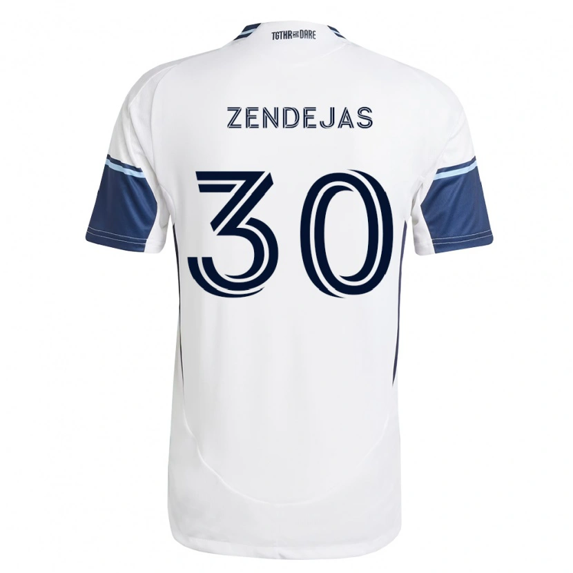 Danxen Pánské Adrián Zendejas #30 Bílá Královsky Modrá Domů Hráčské Dresy 2026/27 Dres