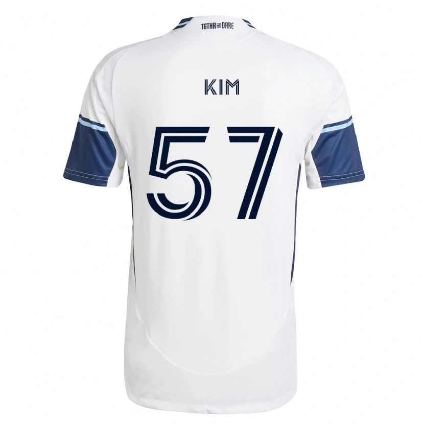 Danxen Pánské Jayden Kim #57 Bílá Královsky Modrá Domů Hráčské Dresy 2026/27 Dres