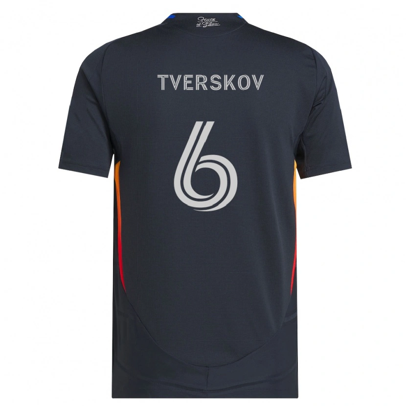 Danxen Pánské Jeppe Tverskov #6 Tmavě Šedá Červená Domů Hráčské Dresy 2026/27 Dres