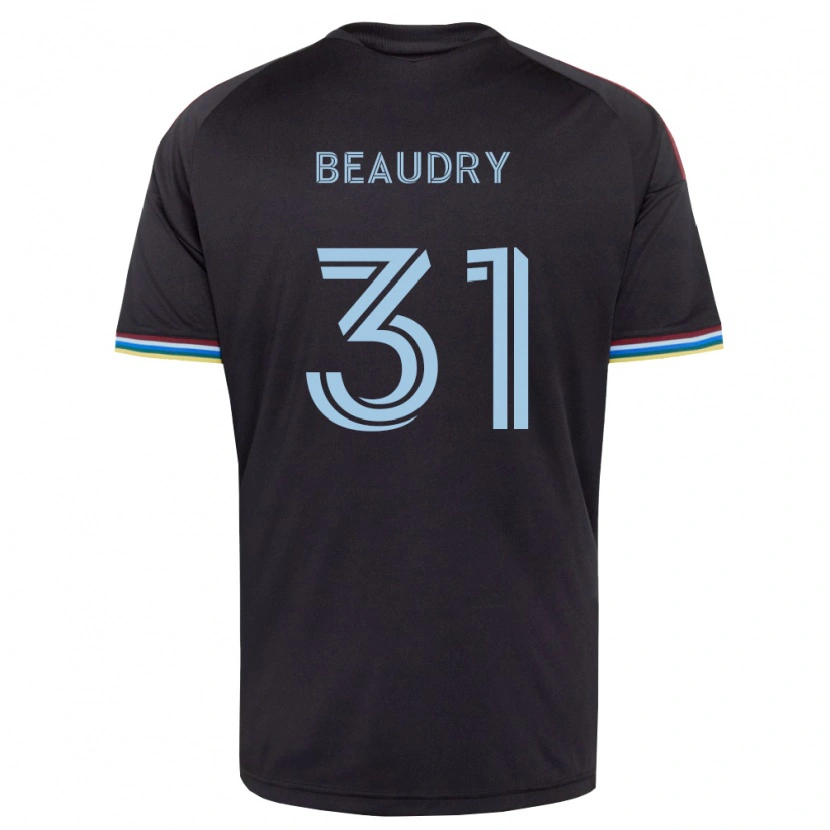 Danxen Pánské Adam Beaudry #31 Černá Nebesky Modrá Domů Hráčské Dresy 2026/27 Dres