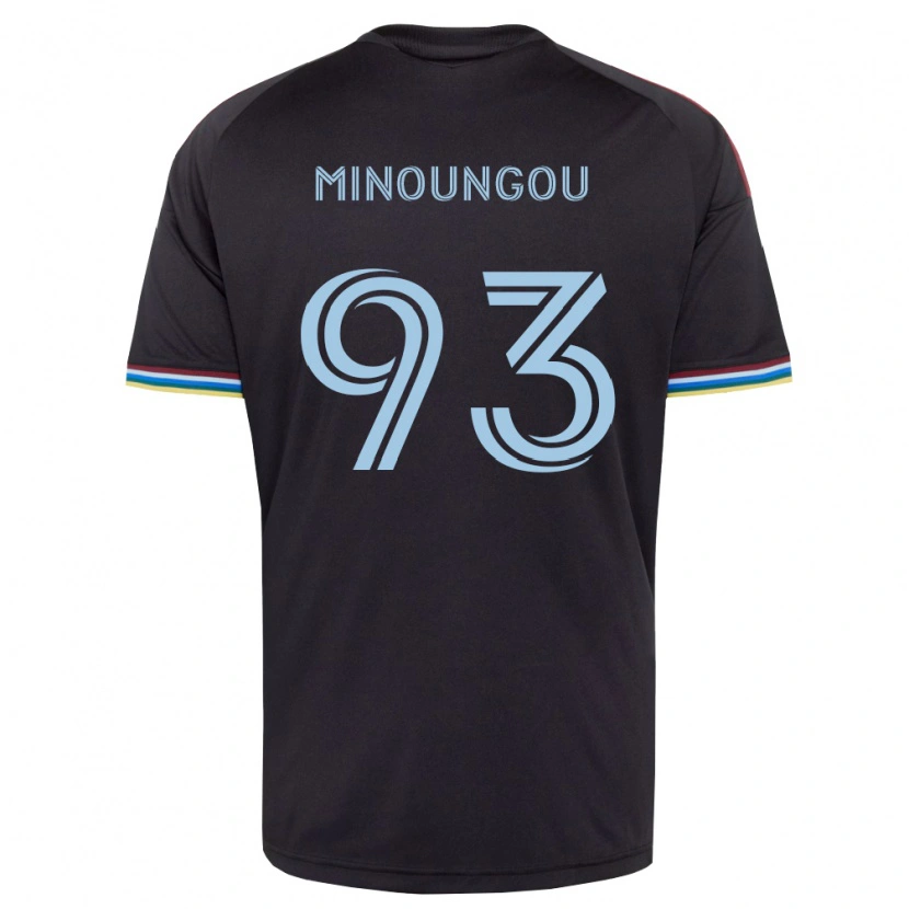 Danxen Pánské Georgi Minoungou #93 Černá Nebesky Modrá Domů Hráčské Dresy 2026/27 Dres