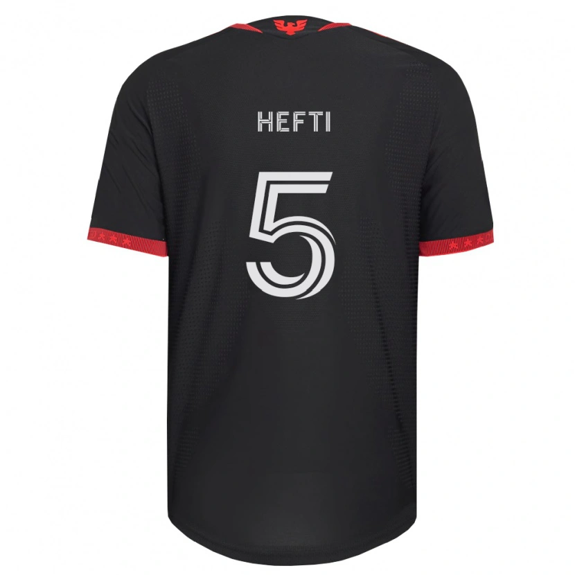 Danxen Pánské Silvan Hefti #5 Černá Bílá Červená Domů Hráčské Dresy 2026/27 Dres