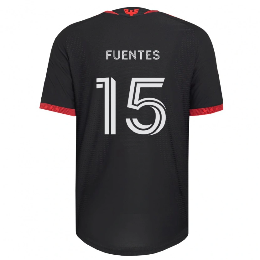 Danxen Pánské Gabriel Fuentes #15 Černá Bílá Červená Domů Hráčské Dresy 2026/27 Dres