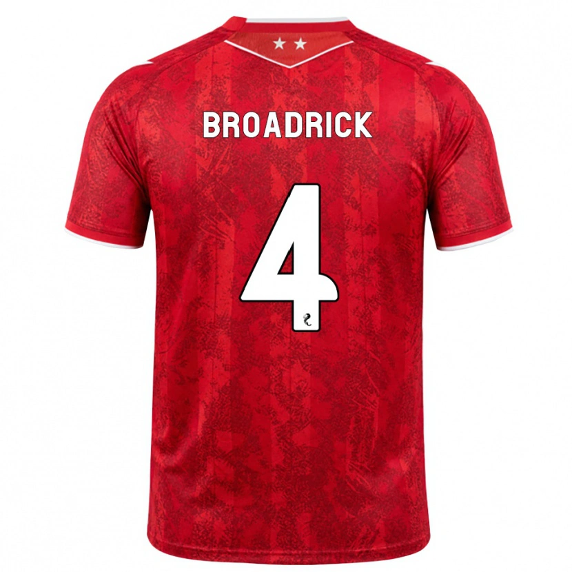 Danxen Pánské Jessica Broadrick #4 Červená Bílá Domů Hráčské Dresy 2026/27 Dres