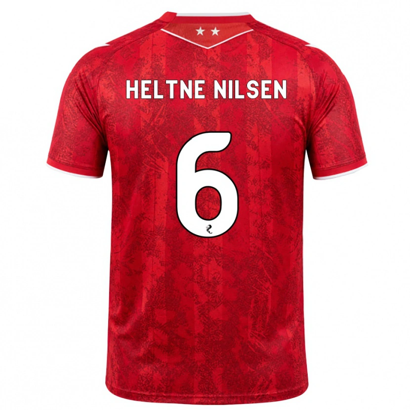 Danxen Pánské Sivert Heltne Nilsen #6 Červená Bílá Domů Hráčské Dresy 2026/27 Dres