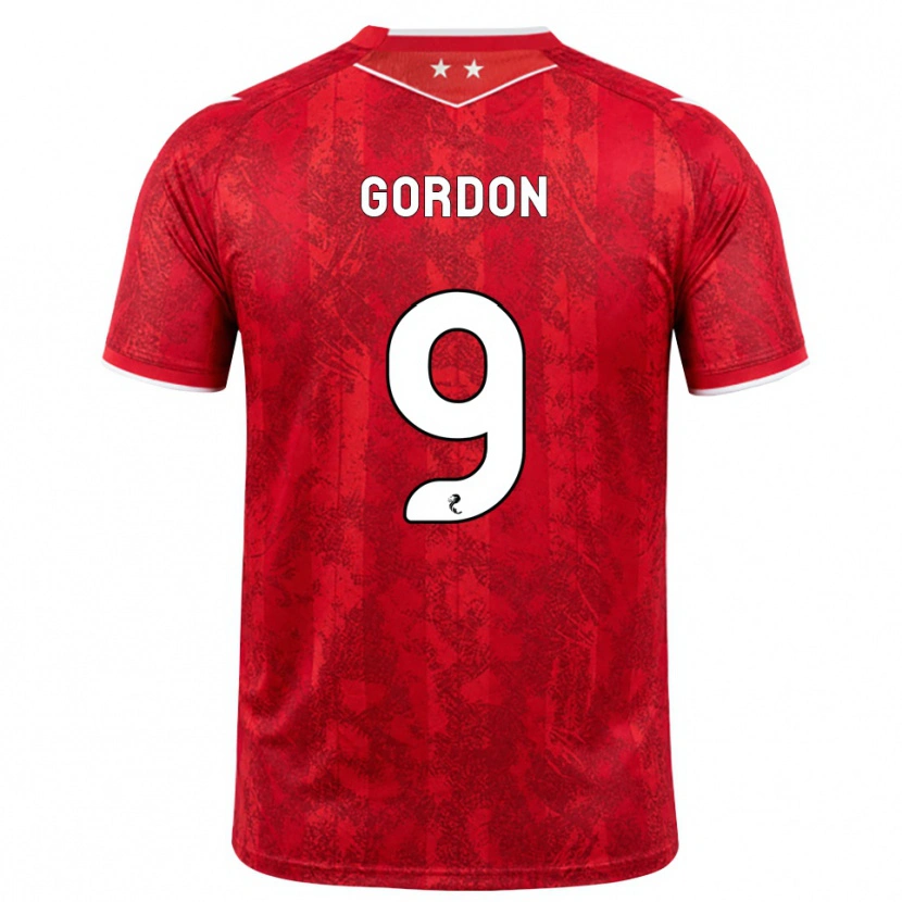 Danxen Pánské Lauren Gordon #9 Červená Bílá Domů Hráčské Dresy 2026/27 Dres