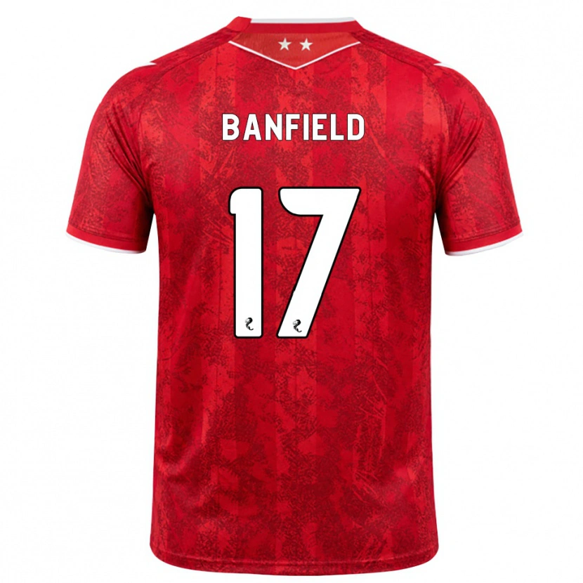 Danxen Pánské Keeley Banfield #17 Červená Bílá Domů Hráčské Dresy 2026/27 Dres