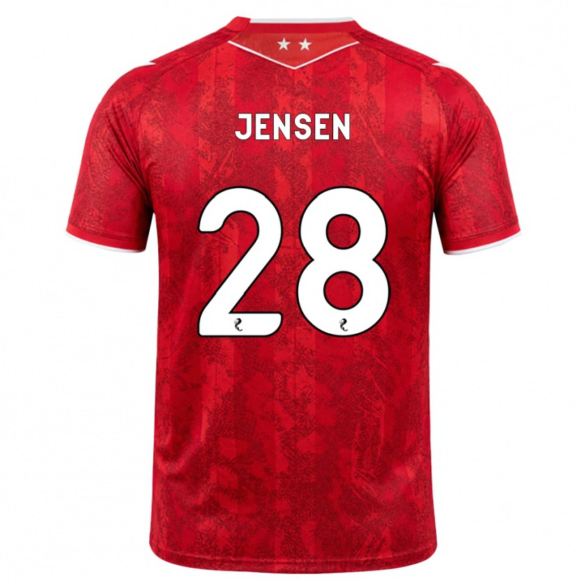 Danxen Pánské Alexander Jensen #28 Červená Bílá Domů Hráčské Dresy 2026/27 Dres