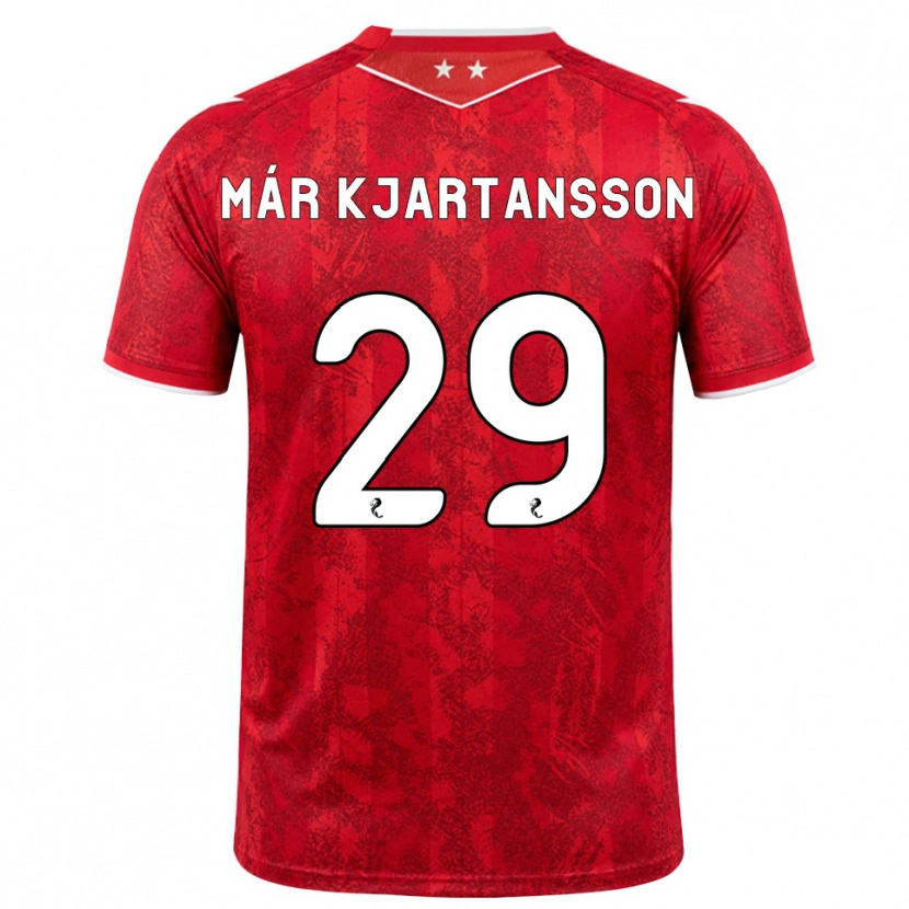 Danxen Pánské Kjartan Már Kjartansson #29 Červená Bílá Domů Hráčské Dresy 2026/27 Dres