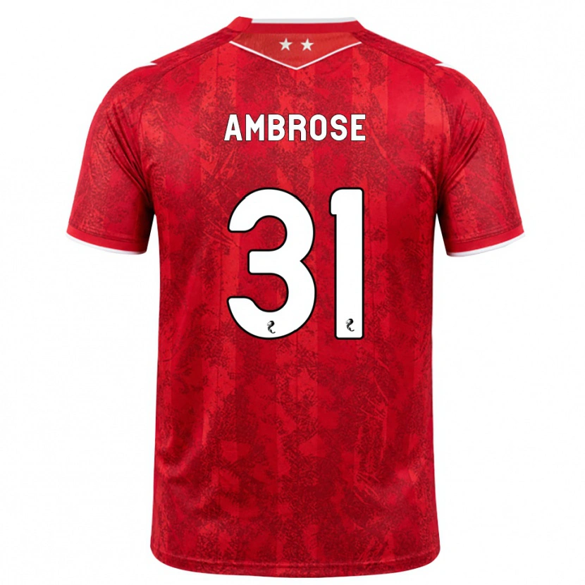 Danxen Pánské Peter Ambrose #31 Červená Bílá Domů Hráčské Dresy 2026/27 Dres