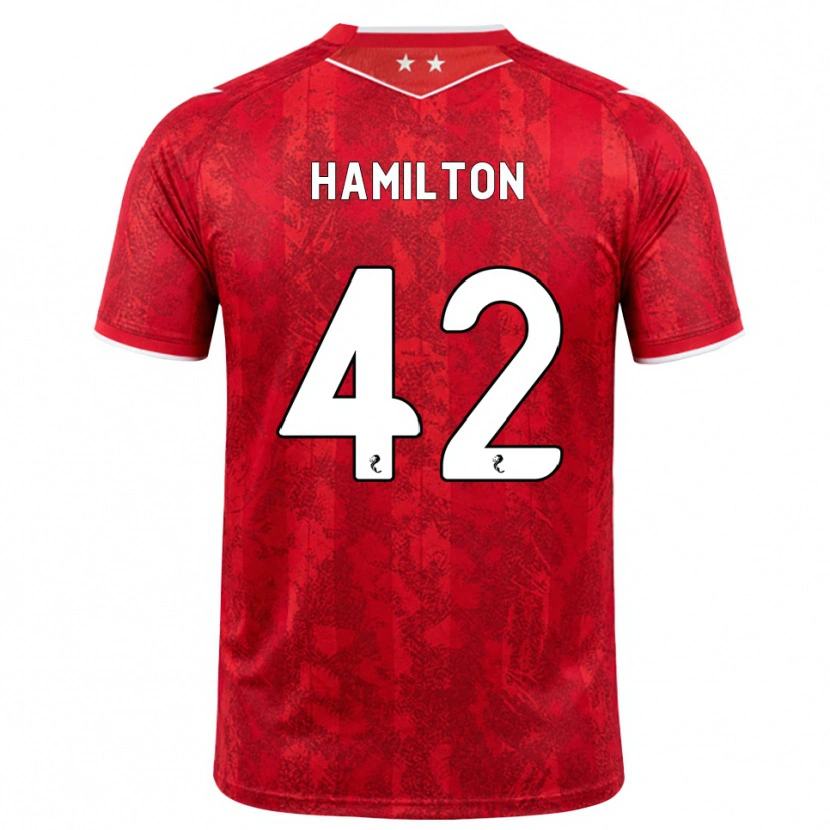Danxen Pánské Brendan Hamilton #42 Červená Bílá Domů Hráčské Dresy 2026/27 Dres