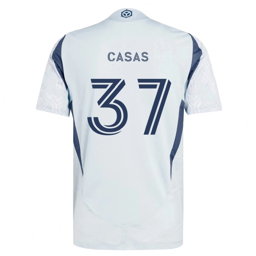 Danxen Pánské Javier Casas #37 Modrá Šedá Bílá Daleko Hráčské Dresy 2026/27 Dres