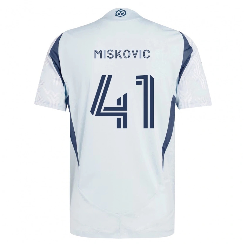 Danxen Pánské Mihajlo Miskovic #41 Modrá Šedá Bílá Daleko Hráčské Dresy 2026/27 Dres