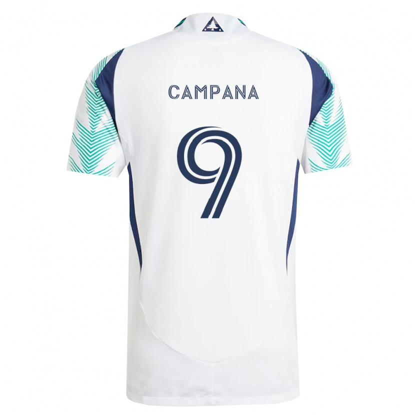 Danxen Pánské Leonardo Campana #9 Bílá Tmavě Modrá Světle Zelená Daleko Hráčské Dresy 2026/27 Dres