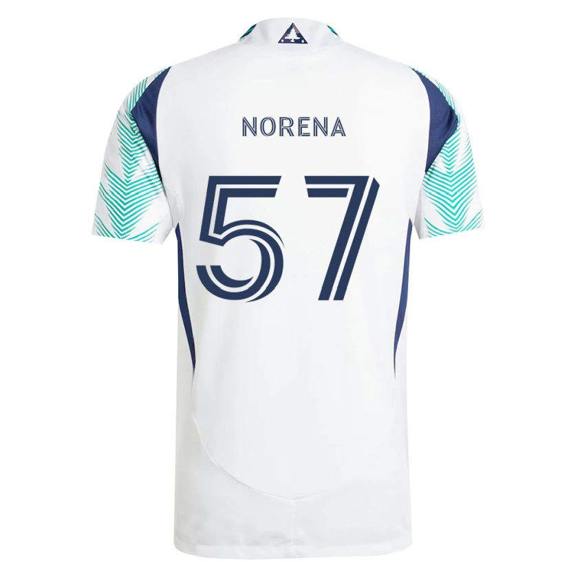 Danxen Pánské Bryan Norena #57 Bílá Tmavě Modrá Světle Zelená Daleko Hráčské Dresy 2026/27 Dres
