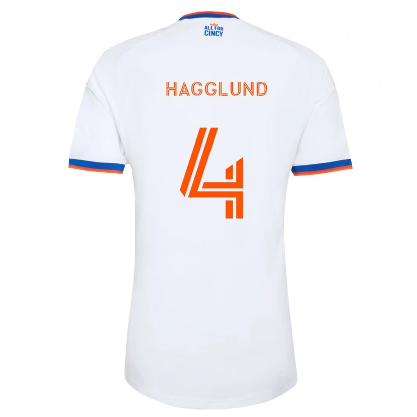 Danxen Pánské Nick Hagglund #4 Bílá Tmavě Modrá Oranžová Daleko Hráčské Dresy 2026/27 Dres