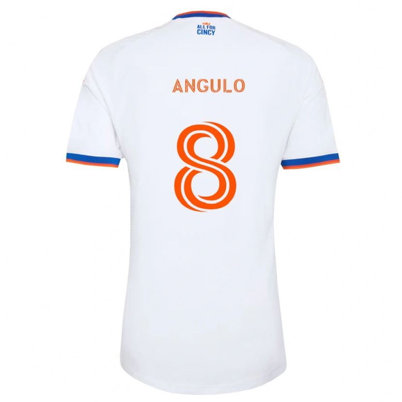Danxen Pánské Marco Angulo #8 Bílá Tmavě Modrá Oranžová Daleko Hráčské Dresy 2026/27 Dres