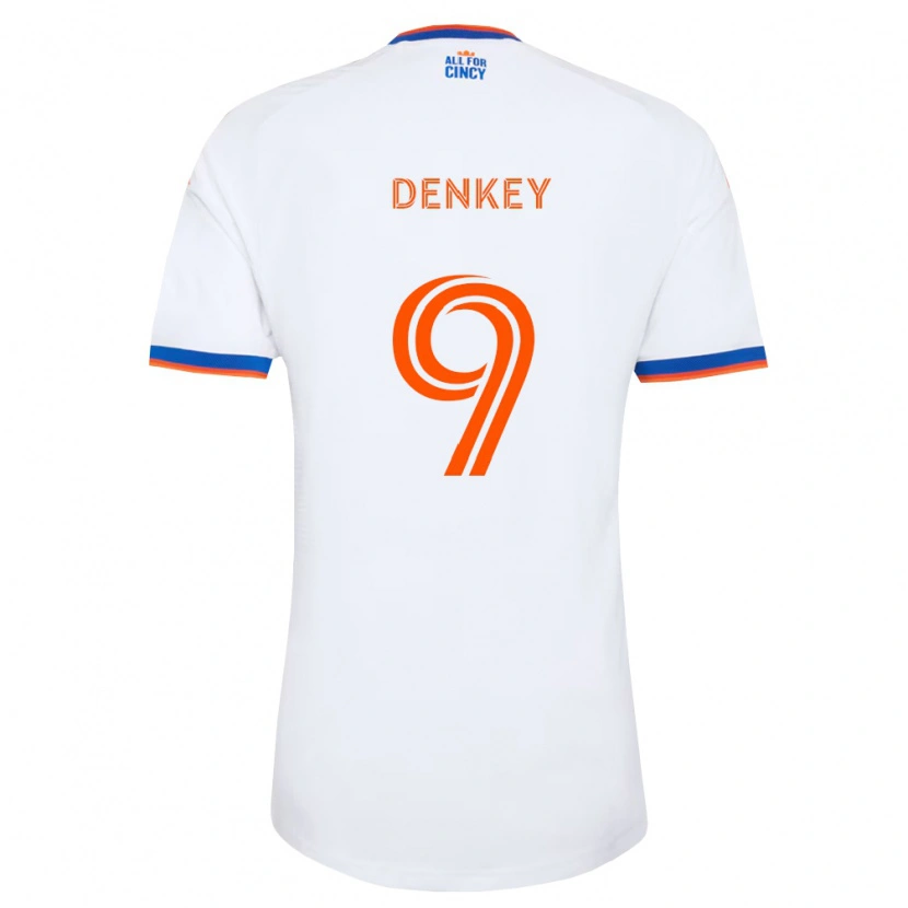 Danxen Pánské Kévin Denkey #9 Bílá Tmavě Modrá Oranžová Daleko Hráčské Dresy 2026/27 Dres