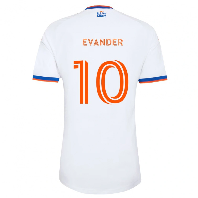 Danxen Pánské Evander Da Silva Ferreira #10 Bílá Tmavě Modrá Oranžová Daleko Hráčské Dresy 2026/27 Dres