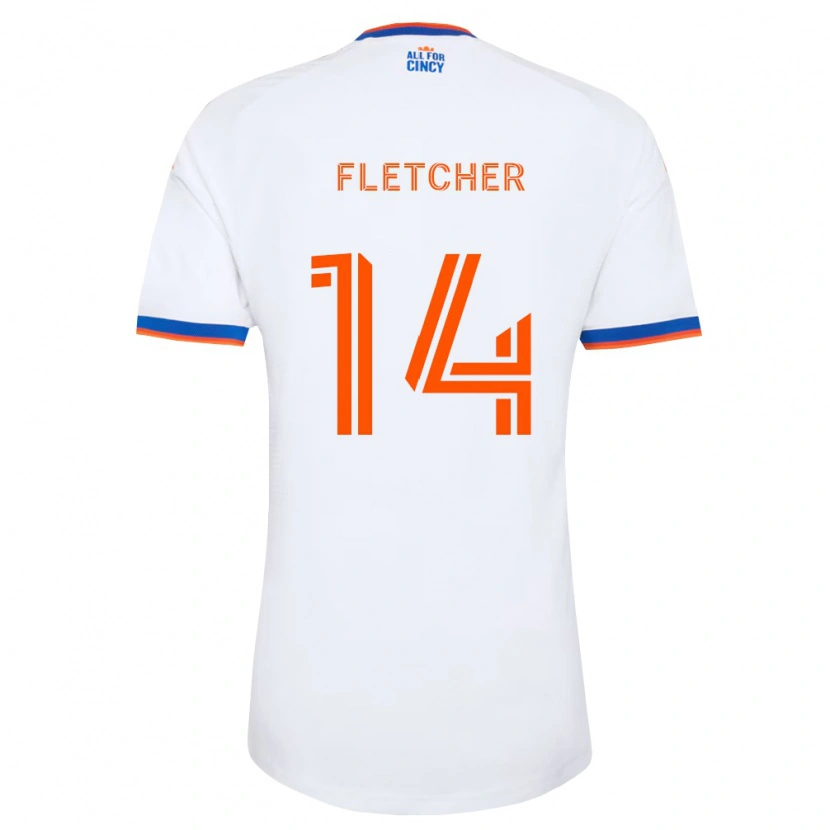 Danxen Pánské Kristian Fletcher #14 Bílá Tmavě Modrá Oranžová Daleko Hráčské Dresy 2026/27 Dres